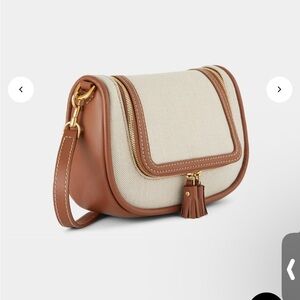 👜 ANYA HINDMARCH. Canvas & Leather Crossbody Bag-Natural /Tan NWT